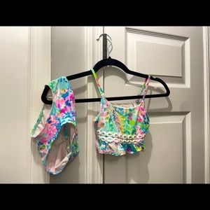 Girls Lilly Pulitzer 2pc Ruffled Katrina UPF 50+ Bikini